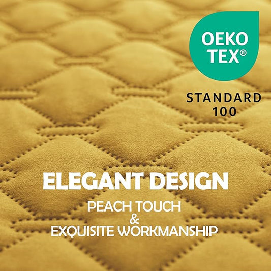 gogobunny 100% Double-Sided Waterproof Dog Bed Cover Pet Blanket Sofa Couch Furniture Protector for Puppy Large Dog Cat, Reversible (40x50 Inch (Pack of 1), Dark Yellow/Light Yellow)