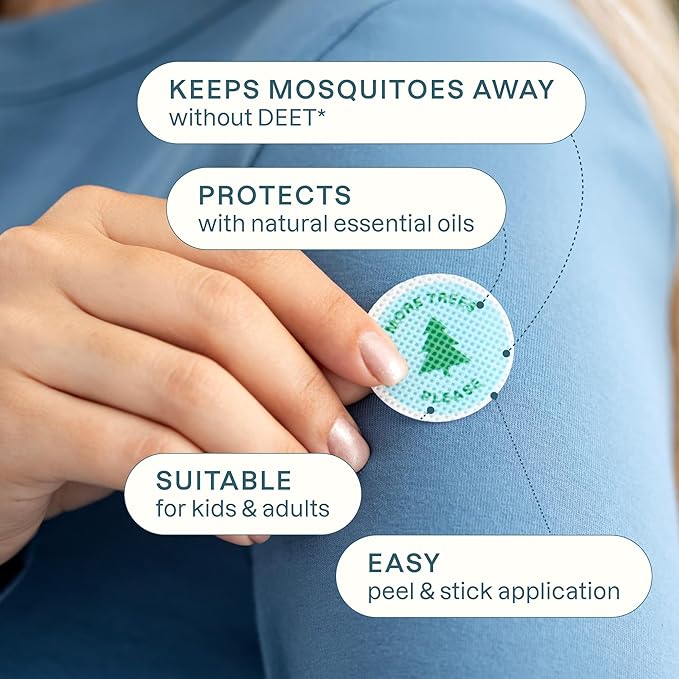 Cliganic Mosquito Repellent Stickers (90 Pack) - Camping Patches for Kids & Adults, Natural DEET-Free, Essential Oil Infused