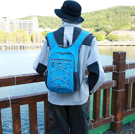 BOVIP 20L Hiking Backpack Lightweight Packable Hiking Daypack Small Travel Outdoor Foldable Shoulder Bag Blue