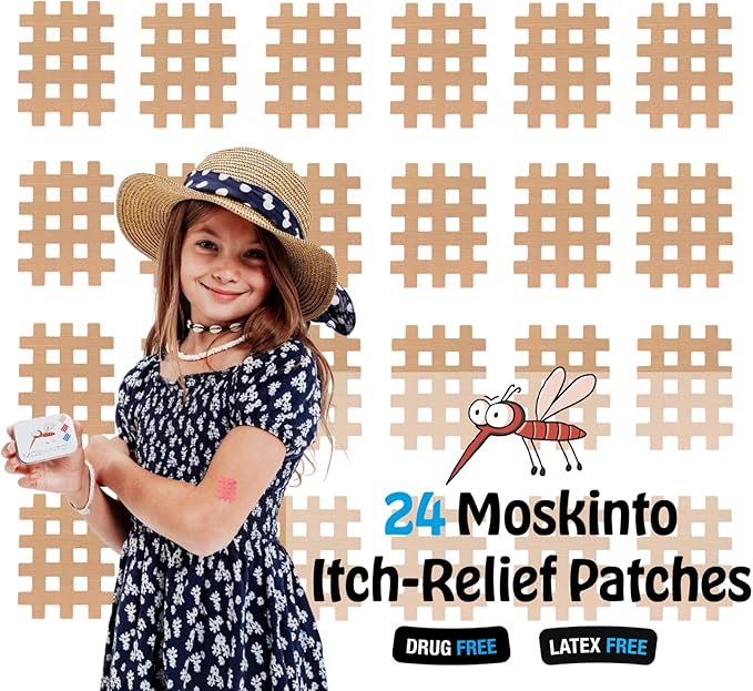 Moskinto The Original Itch Relief Patch, Mosquito Bite Patches for All Ages, Instant Relief Natural Patch for Bug Bites, Travel Pack + Family Pack, Nude & Colorful Patches, 66 Count