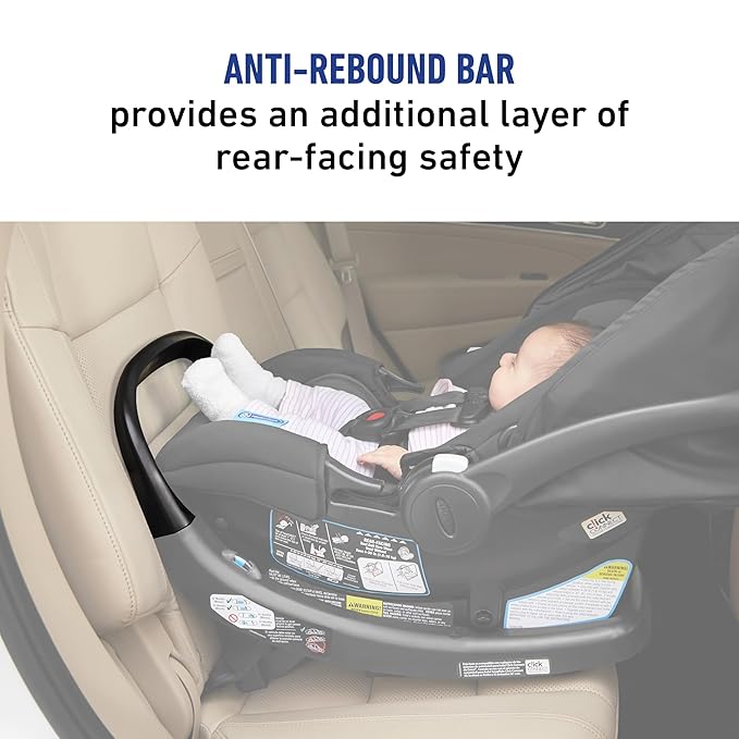 Graco SnugRide SnugFit Infant Car Seat, Baby Car Seat with Anti Rebound Bar for Extra Safety, No-Rethread Harness, LATCH Equipped Carseat, Baby Essentials, Gift for New Parents, Gotham