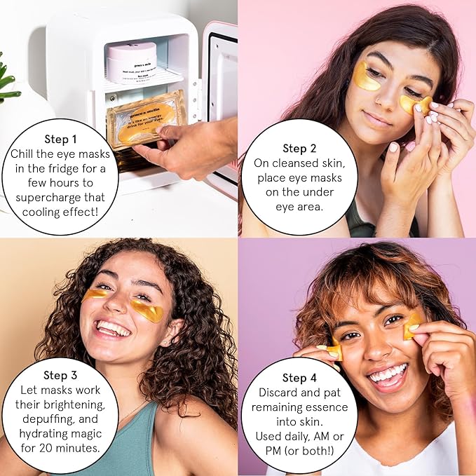 grace & stella Award Winning Under Eye Mask - Reduce Dark Circles, Puffy Eyes, Eye Bags, Wrinkles - Undereye Patches - Friendship Gifts for Women (Pink Eye Mask 48 Pairs)