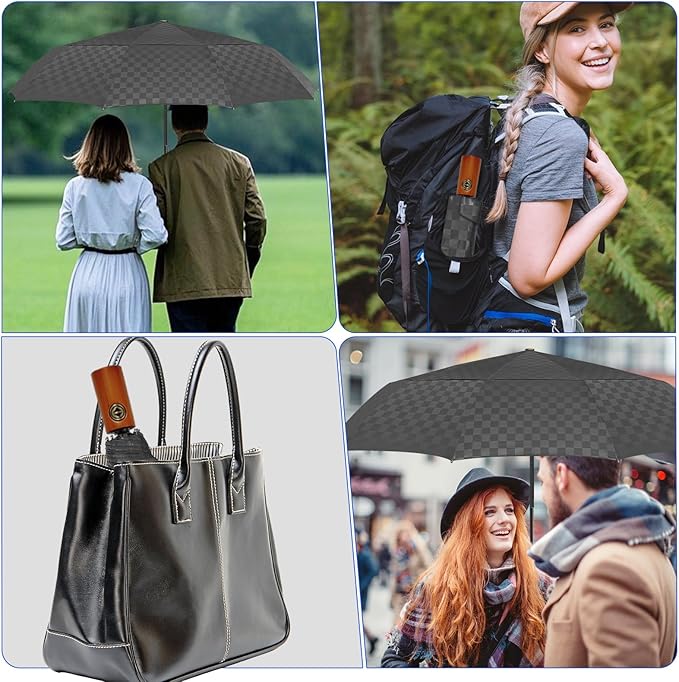 Satol 46/54/62 Inch Large Golf Umbrella, Windproof 10 Ribs Automatic Open/Close Oversize Double Canopy Vented Portable Folding Travel Umbrellas, UPF 50+ Sun & Rain Compact Umbrellas for Outdoor