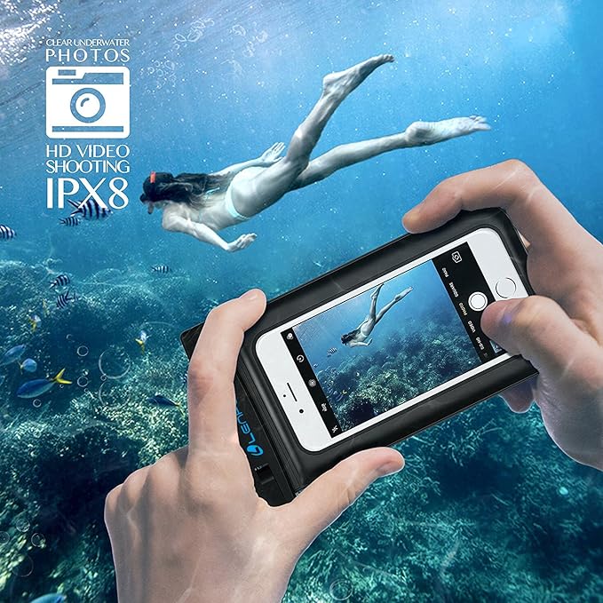 Universal Waterproof Phone Case, 2-Pack Ipx8 Waterproof Phone Lanyard Dry Bag for iPhone 17 16 15 14 13 12 11 XS MAX Pro Plus Galaxy S23 S22 Note Google Pixel HTC Moto OnePlus Phones up to 7.5"