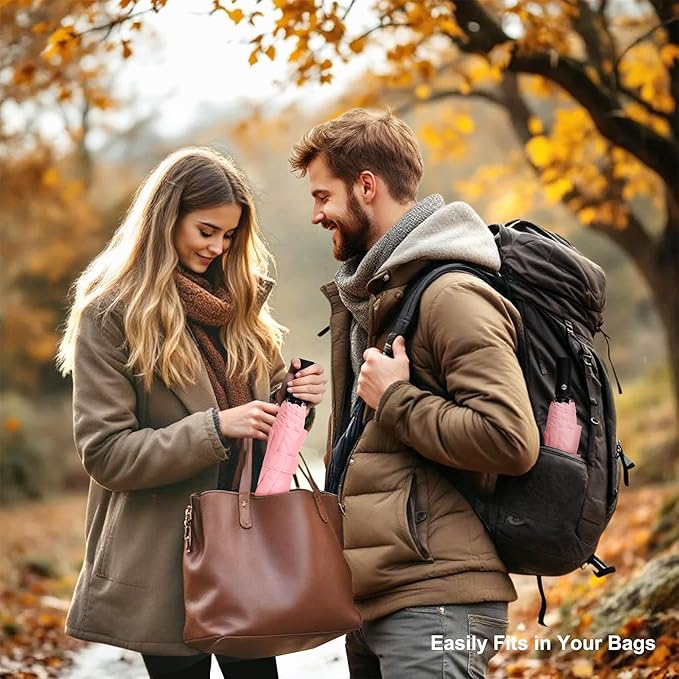 SoulRain Travel Umbrella - Compact Umbrella for Rain - Perfect Large Auto Folding Umbrella - Ideal Car umbrella, Small umbrella, and Travel Companion