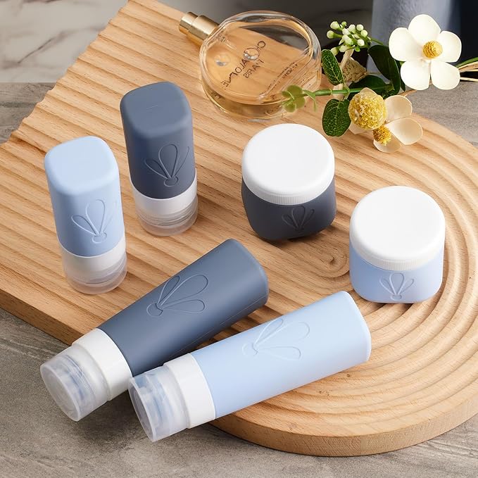 INSFIT Silicone Travel Bottles Set, 6 Pack Travel Size Toiletries, Leakproof Travel Bottles for Toiletries, Travel Accessories for Women, Airplane Travel Essentials, Travel Containers for Toiletries