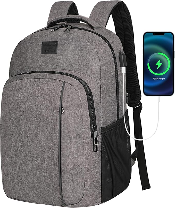 LARIPOP Extra Large Backpack,17.3 Inch Business Laptop backpack for Men Women with USB Charging Port,Water-Resistant Laptopack Weekender Daypack for Work College Computer