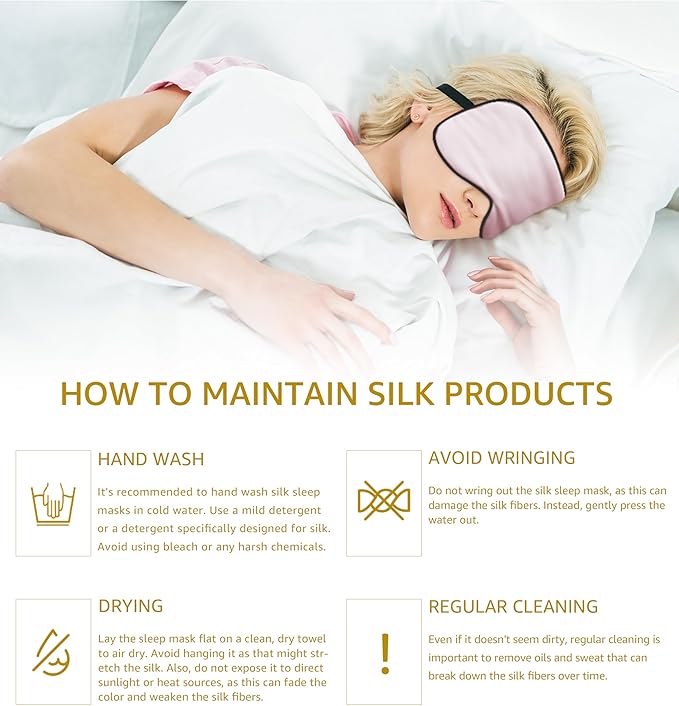 Luxury Pure Silk Sleep Mask | 100% Natural Mulberry Silk | Double-Sided Softness | Adjustable Strap & Full Light Blocking | Perfect for Travel, Office Naps & Nighttime Sleep (Pink)