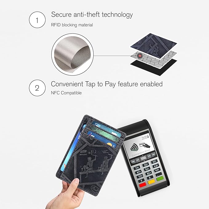 Oak Leathers Leather Slim Minimalist Wallet for Men & Women RFID Front Pocket Leather Card Holder Wallets