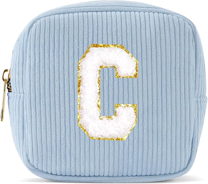 Pocmimut Initial Makeup Bag,Personalized Toiletry Bag Pouch Gift for Niece Sister Female Her Mom,Birthday Gift for Women Daughter Gifts,C