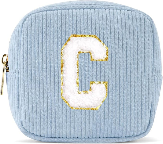 Pocmimut Initial Makeup Bag,Personalized Toiletry Bag Pouch Gift for Niece Sister Female Her Mom,Birthday Gift for Women Daughter Gifts,C