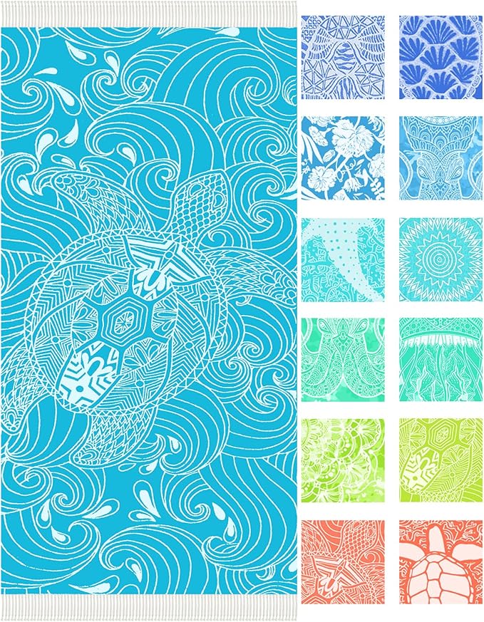 Thin Turkish Beach Towel Lightweight Soft Cotton Extra Large XL Oversized Sand Free Sandproof Absorbent Quick Dry Towels Cloud Bath Pool Travel Compact Essentials Accessories for Adult Gifts