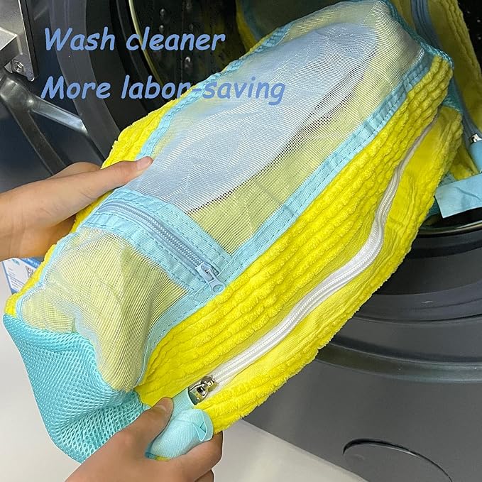 Shoe Washing Machine Bag - Set of 2 Shoe Washing Bags, Side Mesh for Insoles Sock, 360° Deep Clean Laundry Bag, Reusable Shoe Bag for Washing Machine, Shoe Cleaning Bag for Sneakers