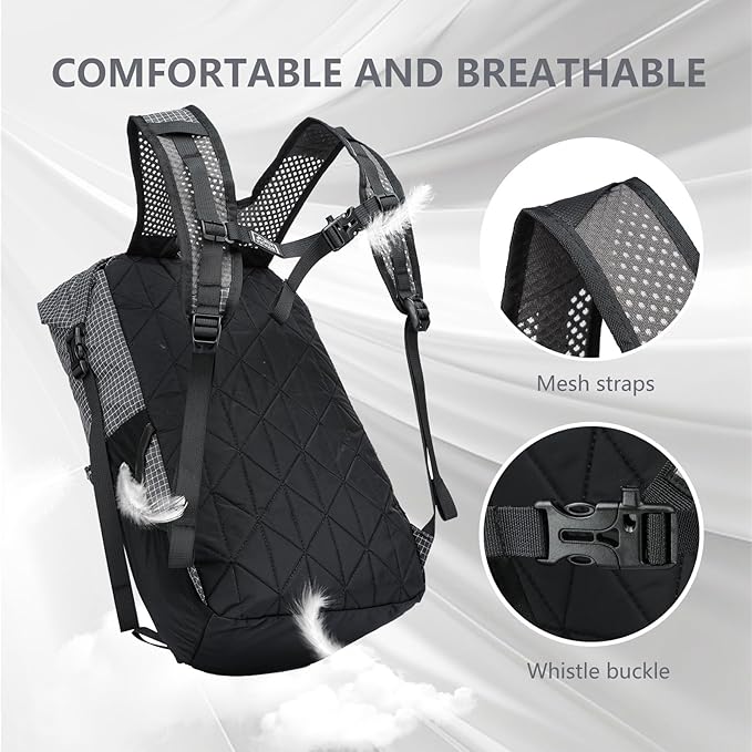 20l Hiking Backpack For Women&Men, Water Resistant Daypack Backpacks, Foldable & Packable Hiking Backpack, Lightweight Small Daypack For Travel Camping (Grey)