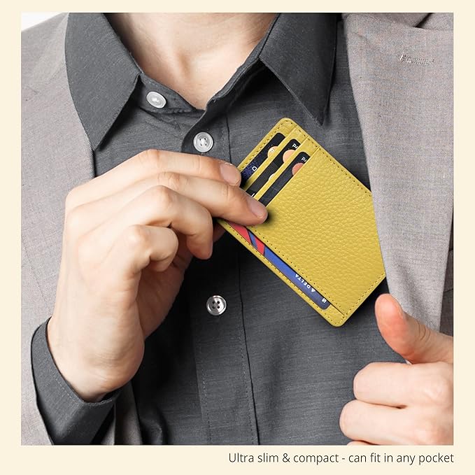 Oak Leathers Leather Slim Minimalist Wallet for Men & Women RFID Front Pocket Leather Card Holder Wallets