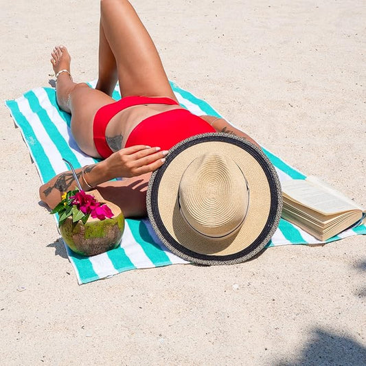 Arkwright California Cabana Stripe Beach Towel Bulk - Pallet of 480 - Large Soft Quick Dry Cotton Terry Towels Set for Pool, Swim, and Hot Tub, Oversized 30 x 70 in, Green