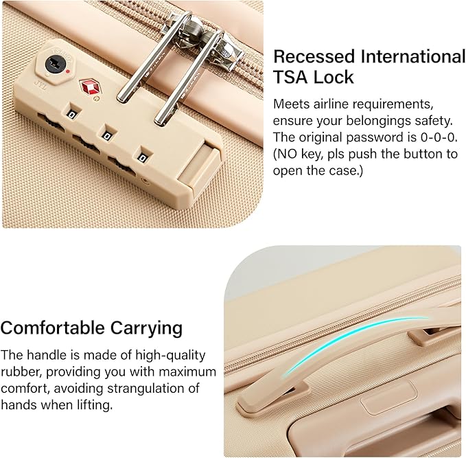 Hanke 28 Inch Luggage Large Suitcase with Spinner Wheels Tsa Luggage Hard Case Suitcases for Women Men Rolling Checked Luggage(Cuba Sand)