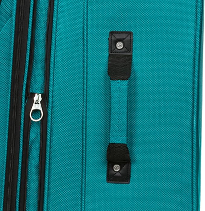 SwissGear Sion Softside Expandable Luggage – Medium Checked Suitcase with 360 Degree Wheels & Retractable Handle – 25 Inch, Perfect for 1-7 Night Trips – Teal