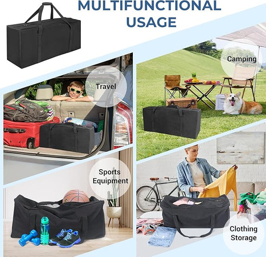 COOLBEBE 32" Sports Duffle Bag - 73L Large Travel Duffel Luggage Bag with Upgrade 2-way Lockable Zippers, Sturdy & Water Resistant, Black