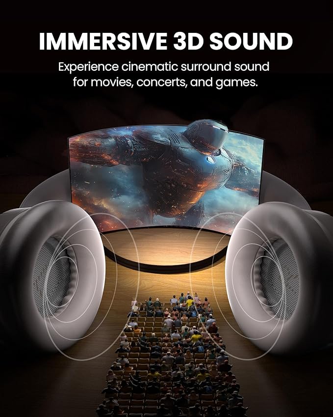 Avantree Crescendo 3D – 3D Surround Wireless TV Headphones with Cinema Mode, HDMI Soundbar Passthrough, Replaceable Battery, 60H Playtime, Works with All TVs Including Samsung & LG