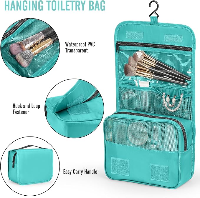 Veken 8 Set Packing Cubes for Travel Essentials, Suitcase Organizer Bags in 4 Sizes, Carry-On Luggage Accessories with Large Laundry & Hanging Toiletry Bag, Must-Have for Airplane, Road Trip & Camping