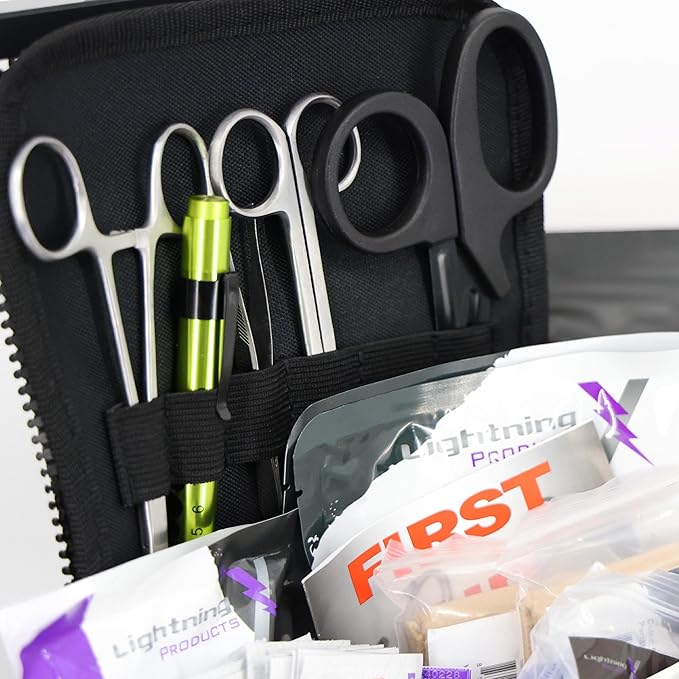 Lightning X Value Compact Medic First Responder EMS/EMT Stocked Trauma Bag w/Basic Fill Kit A - Black