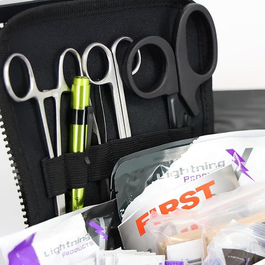 Lightning X Value Compact Medic First Responder EMS/EMT Stocked Trauma Bag w/Basic Fill Kit A - Black