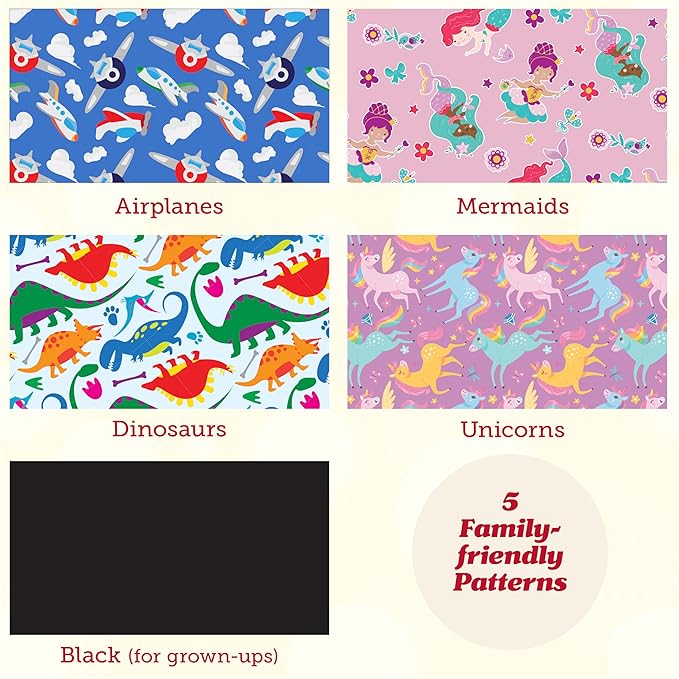 Lusso Gear Airplane Tray Table Cover - Organize Kids Travel Essentials - Snack & Toy Pockets for Airplane Toys for Toddlers 1-3 - iPad and Tablet Stand for Travel Toddler Essentials (Unicorns)