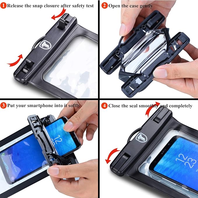 Njjex Waterproof Phone Pouch [2 Pack] Waterproof Phone Case Cellphone Dry Bag For Samsung Galaxy Note 20 Ultra S25 Ultra S24 S23 S22 S21+ S20 S10 A14 A15 A35 A16 5G iPhone 16 Pro Max 15 14 13 12 11 Xr