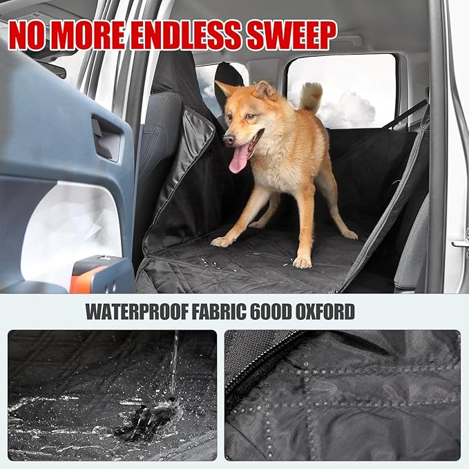 Mabett Dog Seat Covers for Ford Maverick 2025 2024 2023 2022 Accessories, Back Seat Hammock Extender for Pets Include Door Sides and Headrests Protection-Hard Bottom Support 600D Oxford Cloth