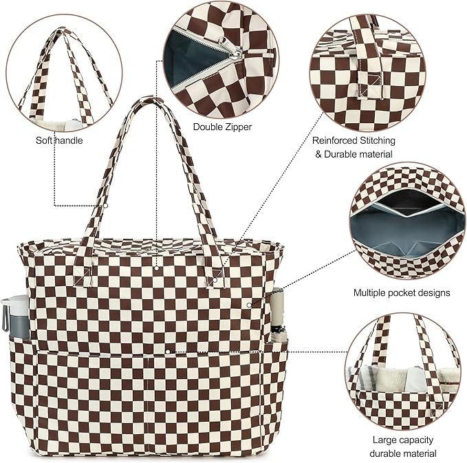 Bluboon Waterproof Beach Tote Pool Bags for Women Ladies Extra Large Carry On Bag With Wet Compartment for Weekender Travel