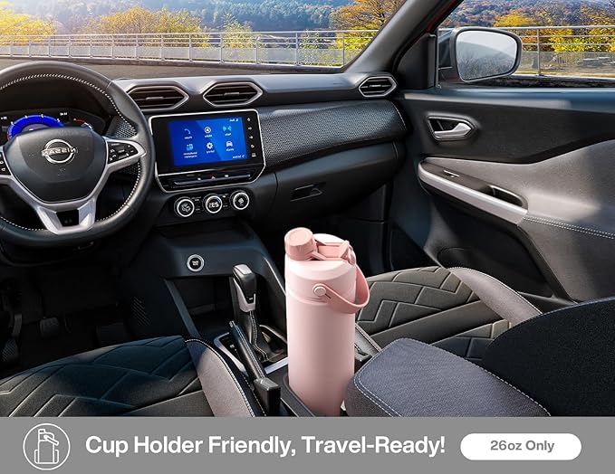 POWCAN 26 oz Insulated Water Bottle with 2-in-1 Straw and Spout Lid, Keep Cold 24H, Leak-Proof, Fits in Car Cup Holder, Stainless Steel Water Bottle for Sports, Travel, Gym, and School (Swamp Doodle)