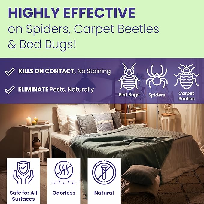 Home Insect Pest Control Spray 16oz – Kills & Repels Fleas, Ticks, Ants, Roaches, Spiders, Bed Bug and More on Contact with Peppermint Oil; Natural Safe and Effective Indoor & Outdoor Solution