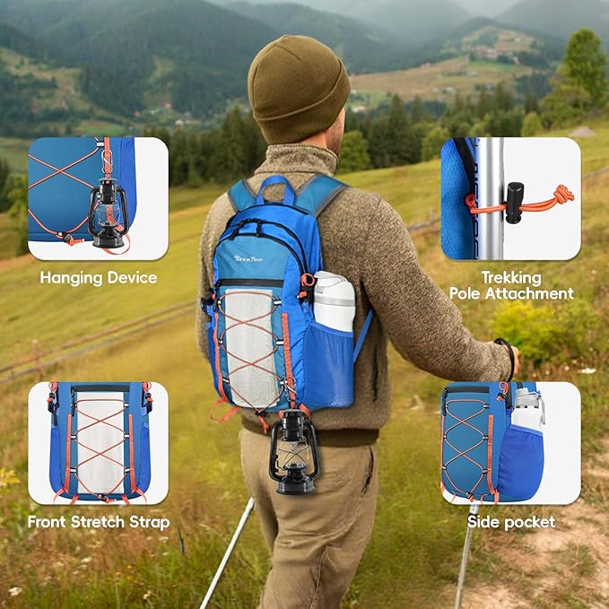 Seektop 20L Foldable Waterproof Hiking Backpack, Ultralight Small Lightweight Daypack Packable Backpack for Men Woman