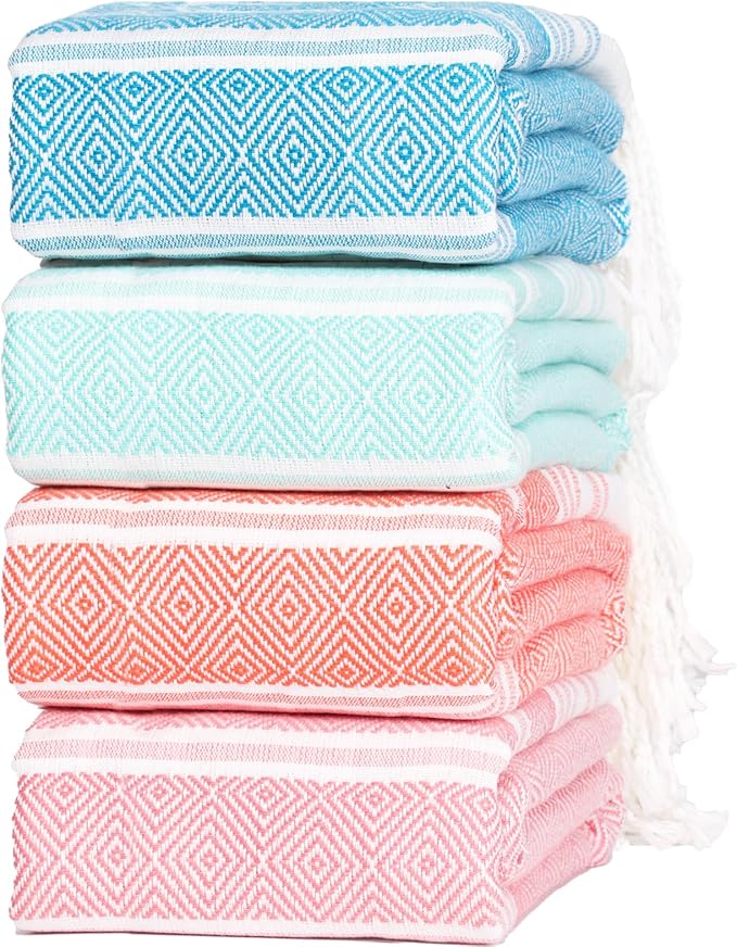 Thin Turkish Beach Towel Lightweight Soft Cotton Extra Large XL Oversized Sand Free Sandproof Absorbent Quick Dry Towels Cloud Bath Pool Travel Compact Essentials Accessories for Adult Gifts