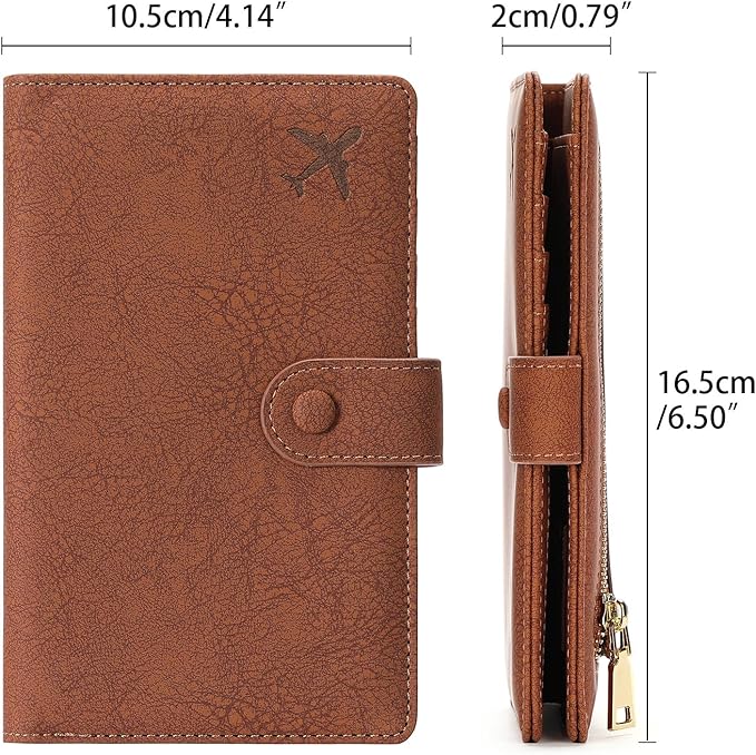 RFID Blocking Passport Wallet Cover Case Travel Document Organizer for Women and Men,Travel Wallet for Credit Card