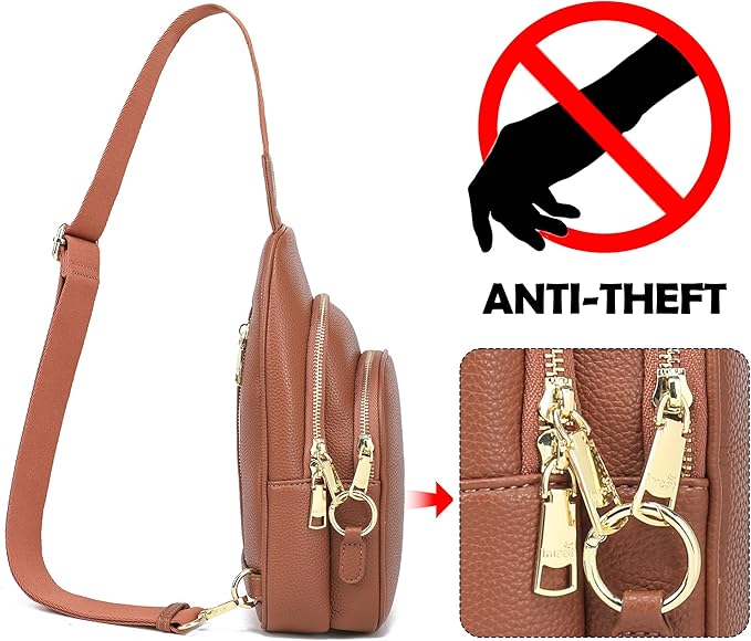INICAT Crossbody Sling Bags Fanny Packs Valentine's Day Gifts Vegan Leather Travel Vacation Essentials Purses Women
