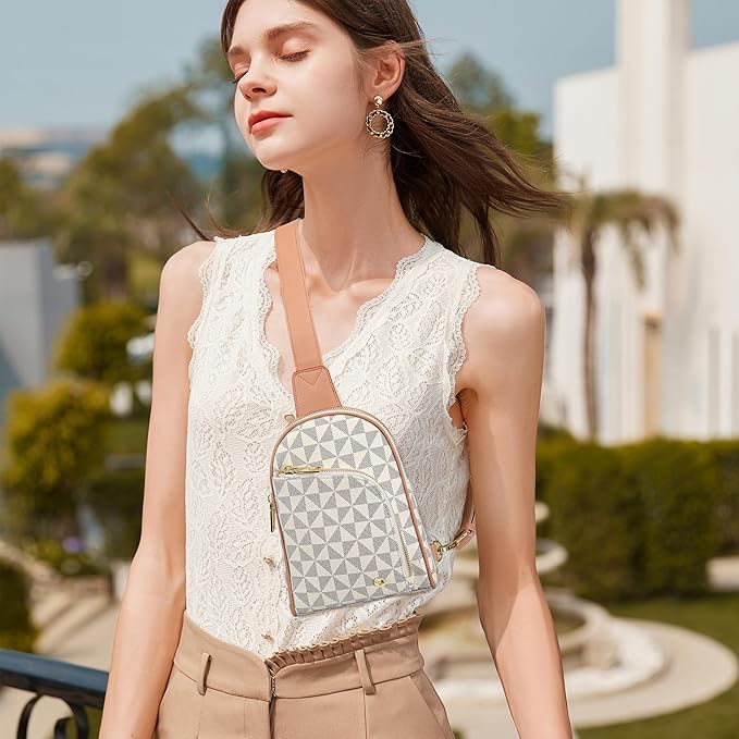 INICAT RFID Blocking Sling Bag Anti Theft Crossbody Bags Women Valentine's Day Gifts Travel Purses Vegan Leather