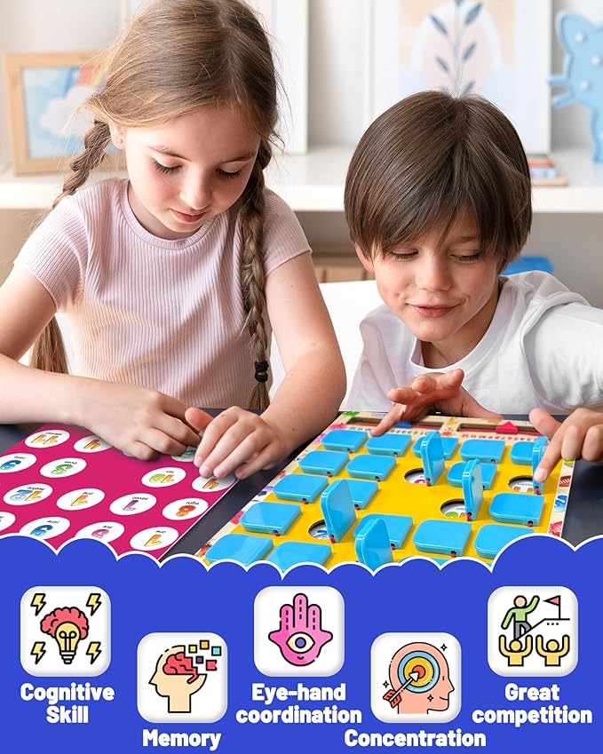 Matching Memory Game for Kids Ages 3-5 4-8, Board Games for 4-6, Car Airplane Camping Travel Toys Games Activities for 3-5 4-8, Toddler Kid Road Trip Essentials, Birthday Gifts for Kids Boys Girls