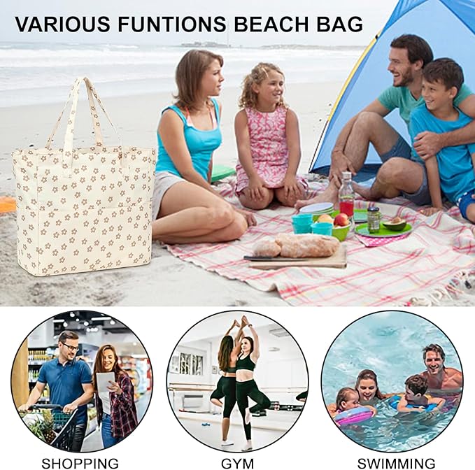 Beach Pool Bags Tote for Women Ladies Large Gym Tote Carry On Bag With Wet Compartment for Weekender Travel Waterproof