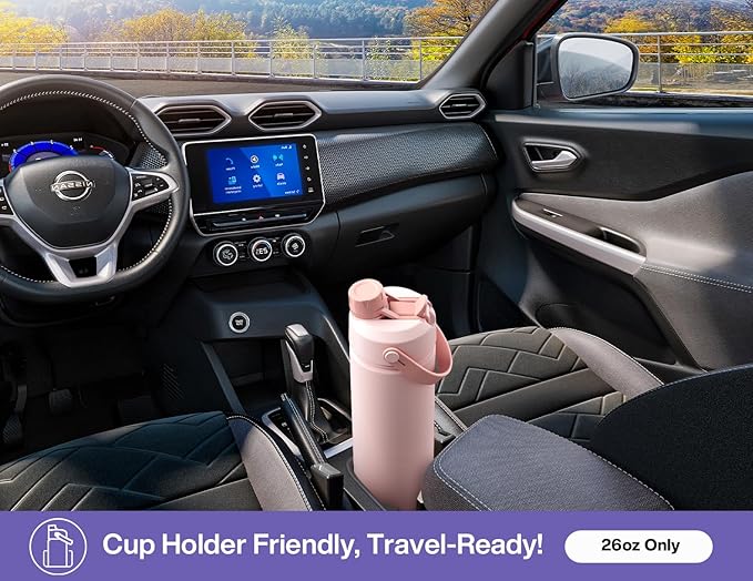 26 oz Insulated Water Bottle with 2-in-1 Straw and Spout Lid, Keep Cold 24H, Leak-Proof, Fits in Car Cup Holder, Stainless Steel Water Bottle for Gift, Trip, Holiday, Sports (Skull Realm)