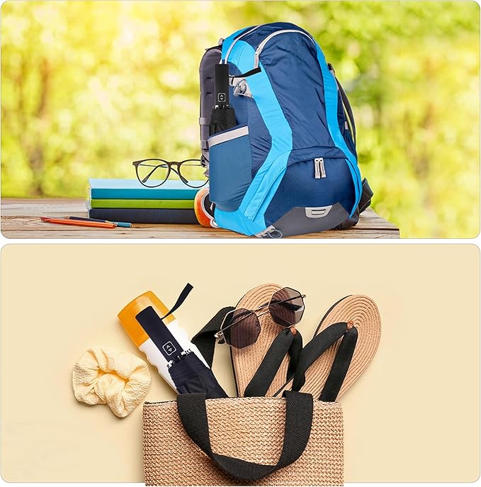 46 Inch Compact Umbrellas for Rain - Travel Small Umbrella - Automatic Folding Umbrella - Windproof Portable Umbrella, Double 10-rib