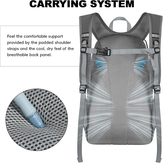 Seektop 20L Foldable Waterproof Hiking Backpack, Ultralight Small Lightweight Daypack Packable Backpack for Men Woman