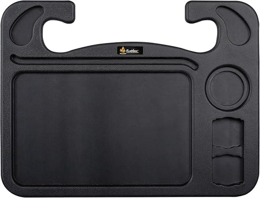 EcoNour 4 in 1 Car Steering Wheel Tray - 2024 Upgraded Tray with Dual Sauce Dip Holder and Tablet Holder | Spacious Steering Wheel Desk for Food and Laptop | Car Accessories (Large)