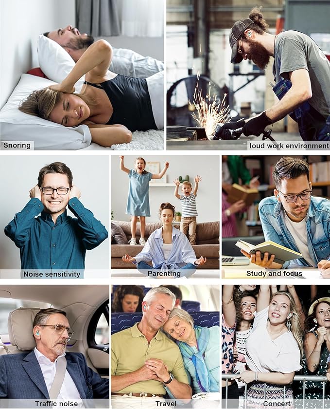 SUPCEAT Ear Plugs for Sleeping - Noise Reduction Soft Silicone Earplugs, 2 Pairs Reusable Hearing Protection Earplugs for Noise Sensitivity, Sleep,Snore,Travel, Sound Reduction Noise Cancelling - Blue