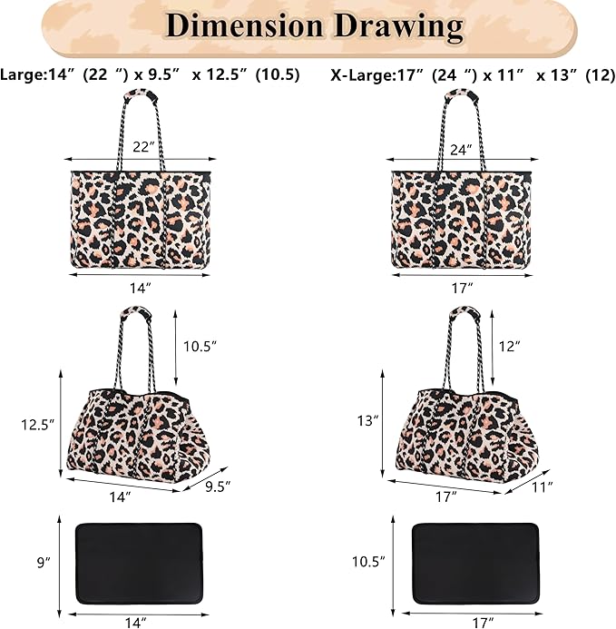 QOGiR Neoprene Multipurpose Beach Bag Tote with Inner Zipper Pocket … … … …