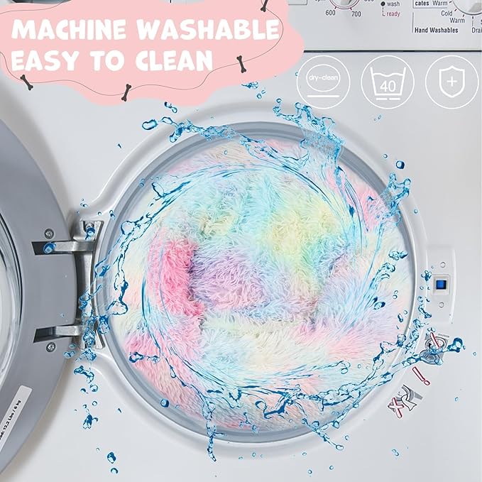 Himax Dog Beds for Large Dogs, Donut Dogs Beds with Blanket Attached, Calming Round Dog Bed Washable(20"/26"/35") Multicolor