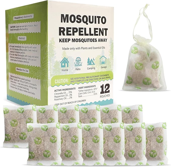 Mosquito Repellent Outdoor Patio - Mosquito Repellent Outdoor Powerful Indoor & Outdoor Protection - Mosquito Deterrent for Yard Camping 12 Pack, Green