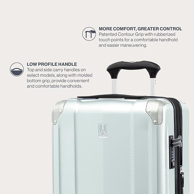 Travelpro Pathways 3 Hardside Expandable Luggage, 8 Spinner Wheels, Lightweight Hard Shell Suitcase, Cloud Grey, Checked Medium 25 Inch