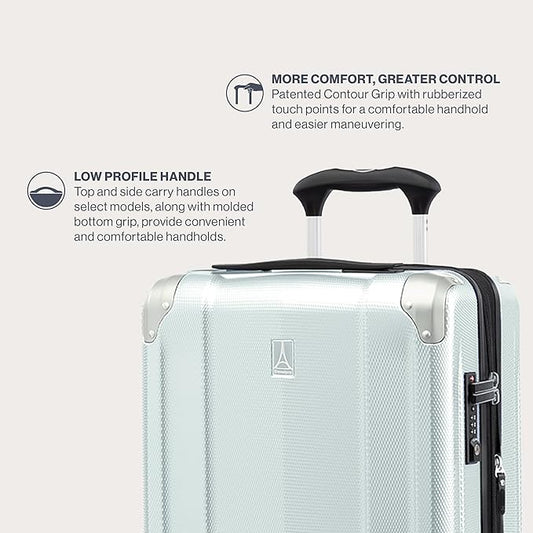 Travelpro Pathways 3 Hardside Expandable Luggage, 8 Spinner Wheels, Lightweight Hard Shell Suitcase, Cloud Grey, 3 Piece Set (21/25/28)